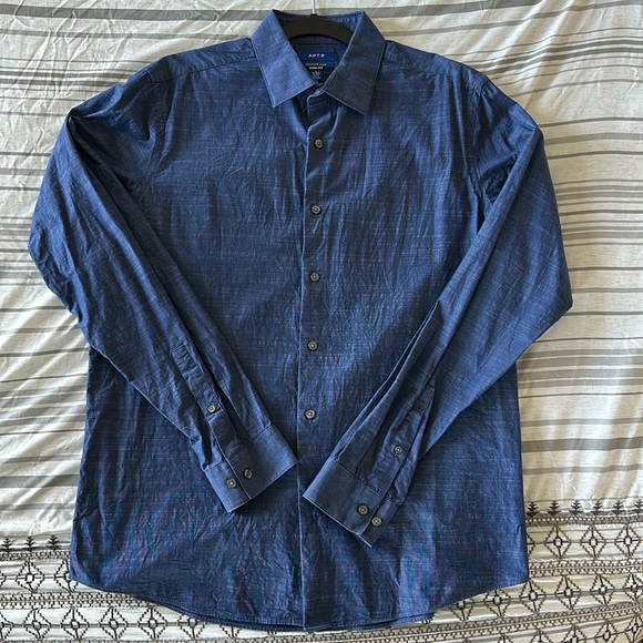 Apt. 9 Other - Men’s Apt. 9 Premier Flex Slim Fit Dark Blue Dress Shirt Large